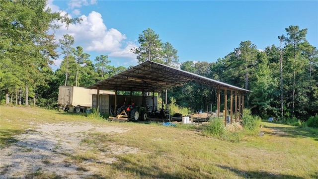 view of car parking with a carport