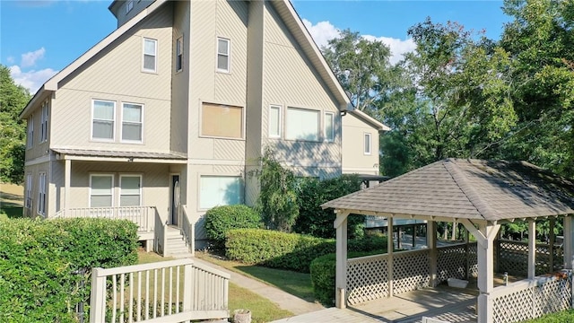 exterior space with a gazebo