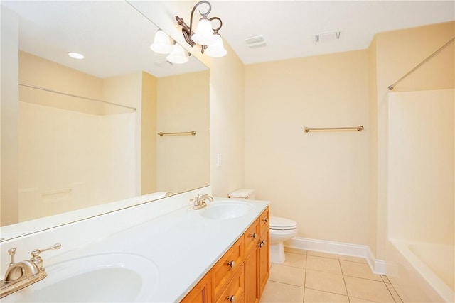 1630 Academy Dr Unit 404, Auburn, AL 36830 - bathroom with tile patterned flooring, double vanity, and shower / bathtub combination