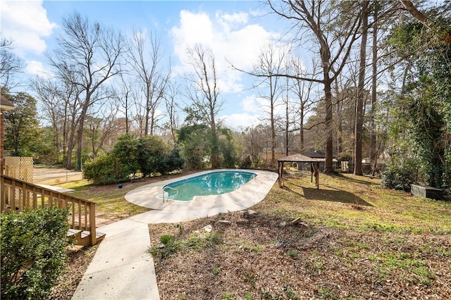 outdoor pool featuring a gazebo