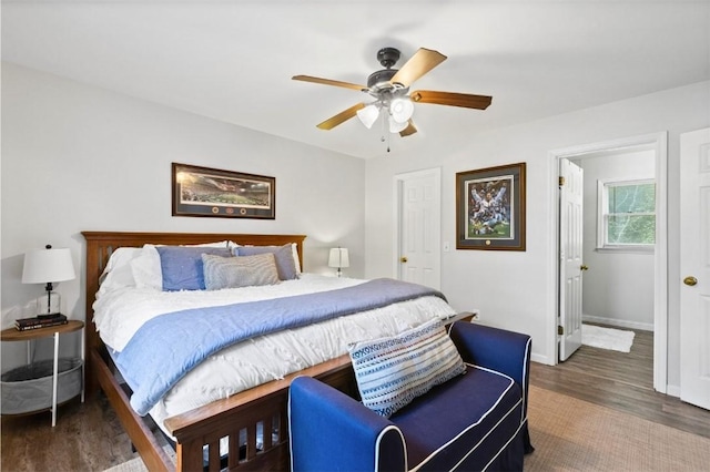 528 Genelda Ave Unit 19, Auburn, AL 36832 - bedroom featuring wood finished floors and a ceiling fan