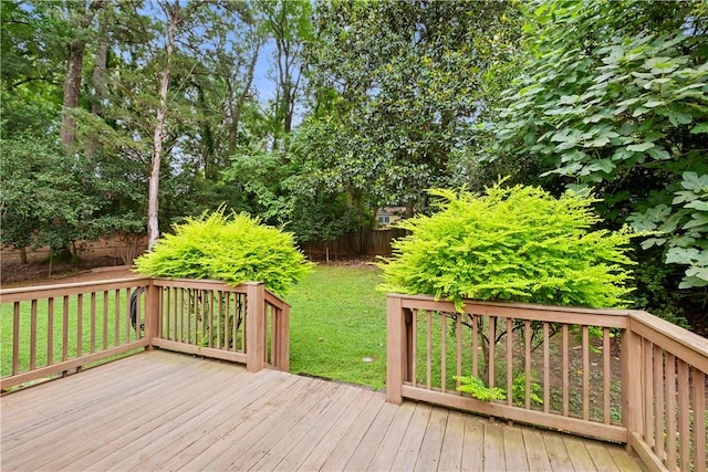 1016 E Magnolia Ave, Auburn, AL 36830 - wooden terrace featuring a lawn and view of wooded area