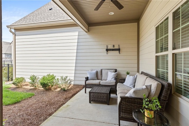 2260 Pam Cir, Auburn, AL 36832 - view of patio with an outdoor living space and ceiling fan