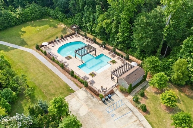 2375 Snowshill Ln, Auburn, AL 36832 - view from above of property featuring a pool area
