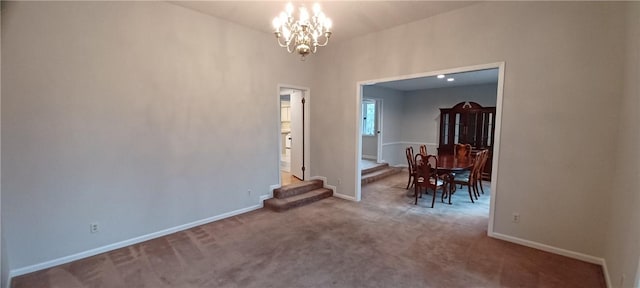 interior space featuring an inviting chandelier