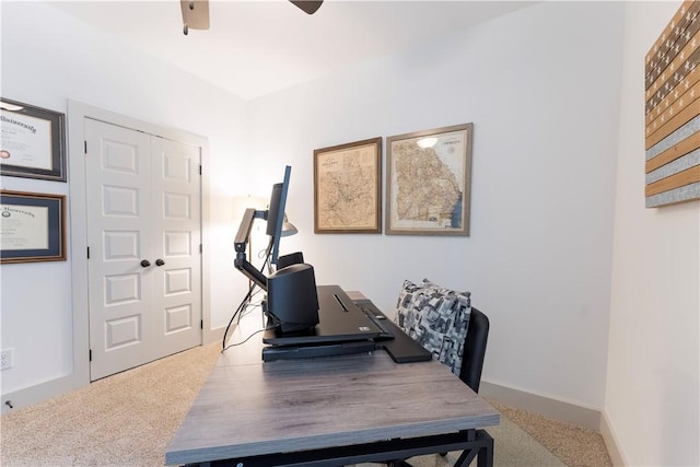 792 Village Dr, Opelika, AL 36801 - carpeted home office with a ceiling fan and baseboards