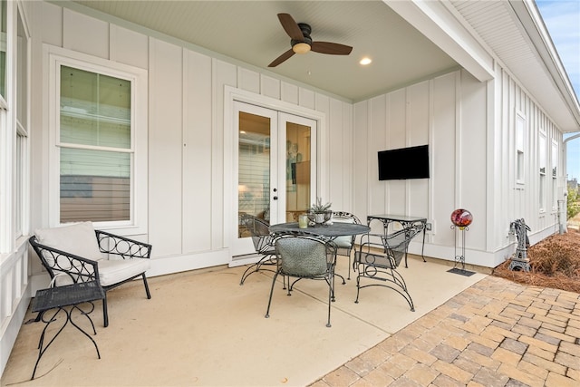 view of patio / terrace with ceiling fan