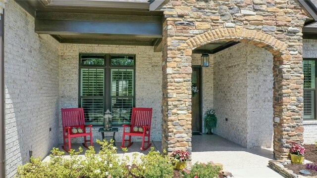 property entrance with french doors