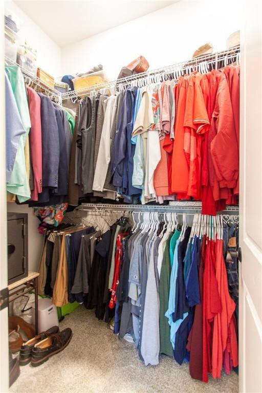 spacious closet with carpet flooring