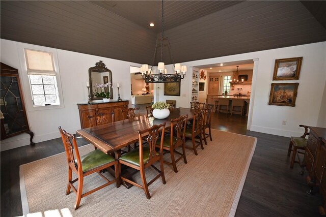 1707 Candler Way, Auburn, AL 36830 - kitchen featuring a chandelier, dishwasher, dark wood-style floors, light countertops, and recessed lighting