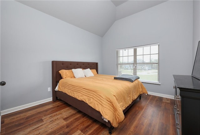 151 Landing Way, Smiths Station, AL 36877 - bedroom featuring vaulted ceiling and dark wood finished floors