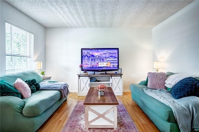 162 E University Dr Unit I201, Auburn, AL 36832 - living room with a textured ceiling and light wood-style floors