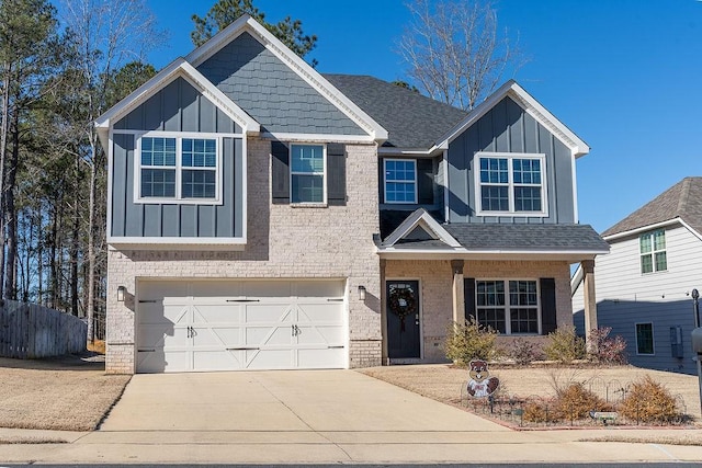 view of front of house with a garage