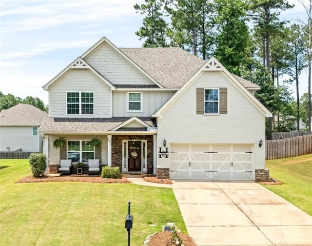 2655 Anderson Ct, Auburn, AL 36832 - craftsman inspired home with a garage, covered porch, concrete driveway, board and batten siding, and roof with shingles