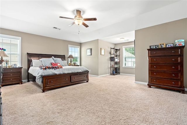 2655 Anderson Ct, Auburn, AL 36832 - bedroom with carpet floors, multiple windows, and ceiling fan