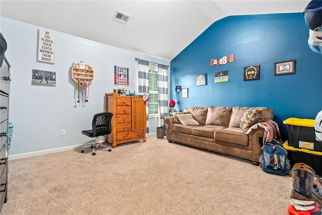 2655 Anderson Ct, Auburn, AL 36832 - living room with lofted ceiling and carpet floors