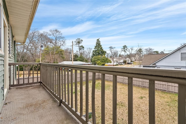 balcony featuring a residential view