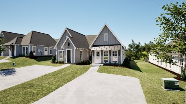 view of front of house with a front lawn