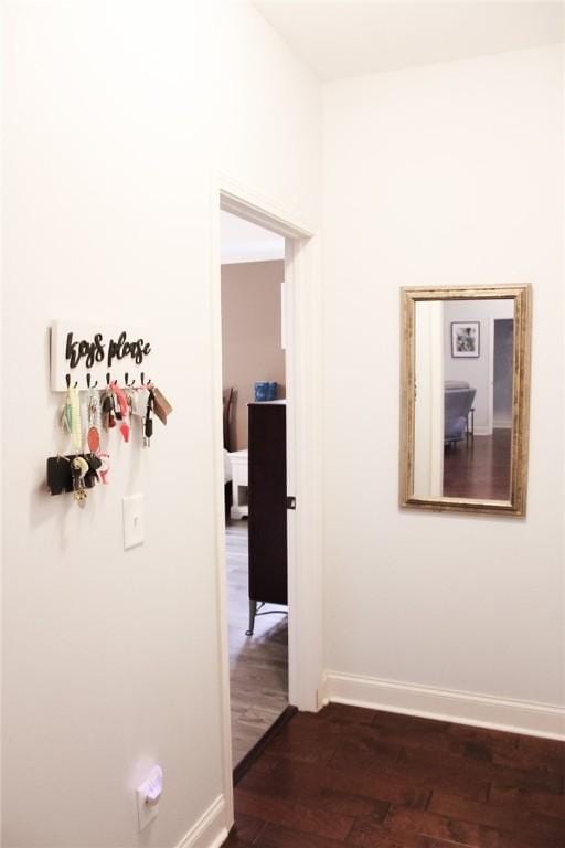 hall featuring dark hardwood / wood-style flooring