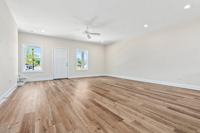 3260 Academy Dr Unit 510, Opelika, AL 36801 - unfurnished living room with ceiling fan, light wood finished floors, baseboards, and recessed lighting