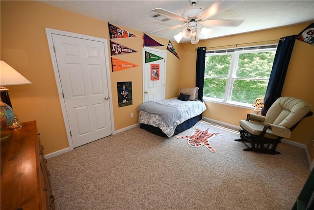 1765 Creekwood Trl, Auburn, AL 36830 - carpeted bedroom featuring baseboards and ceiling fan
