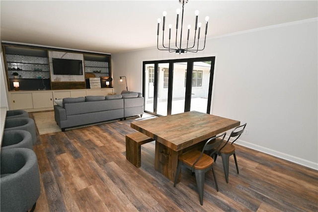 510 S Dean Rd, Auburn, AL 36830 - dining room featuring a chandelier, wood finished floors, and ornamental molding
