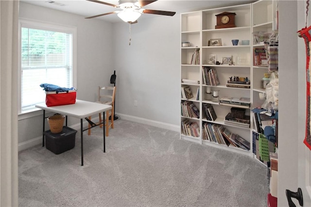 518 High Dr, Opelika, AL 36804 - office space with ceiling fan, carpet, and baseboards