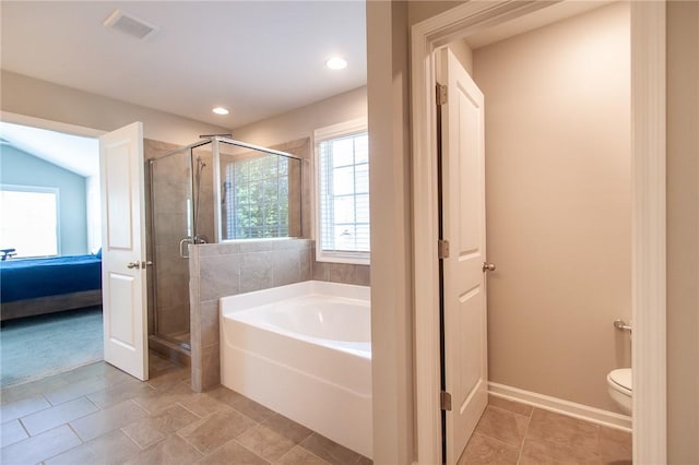 2647 Dunkirk Cir, Auburn, AL 36832 - full bath with a bath, healthy amount of natural light, a shower stall, toilet, and recessed lighting