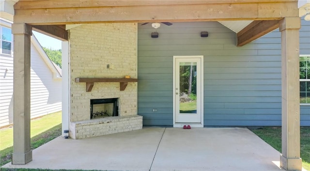 2647 Dunkirk Cir, Auburn, AL 36832 - view of patio / terrace with an outdoor brick fireplace