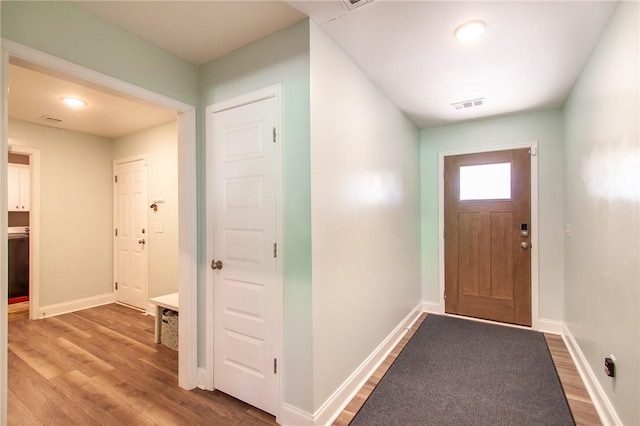 foyer featuring light hardwood / wood-style floors