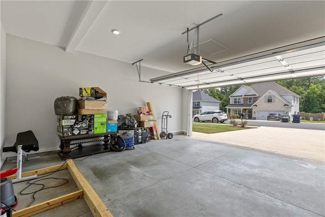 garage featuring a garage door opener