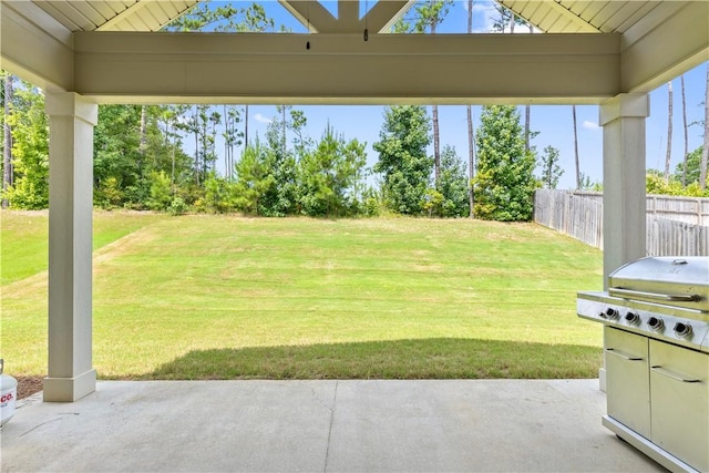 view of yard featuring a patio area