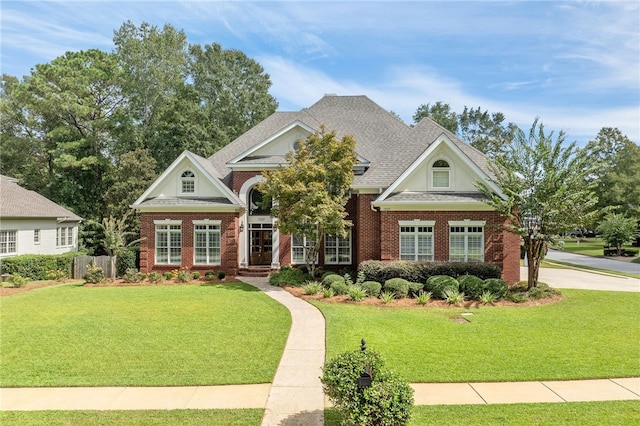 craftsman-style house with a front lawn