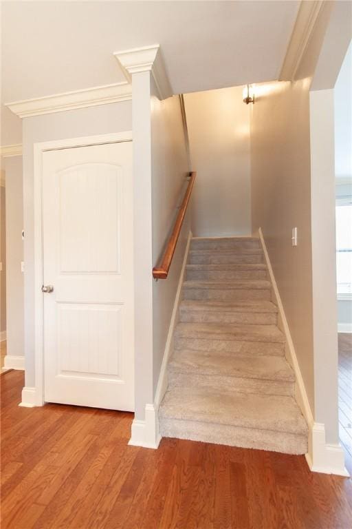 735 Hunter Ct, Auburn, AL 36832 - stairway featuring wood finished floors and baseboards