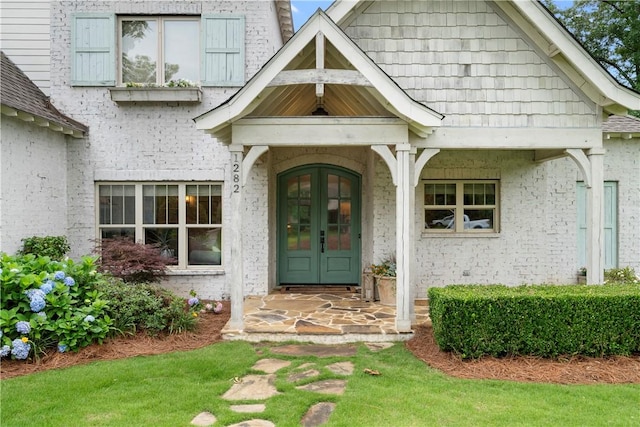 entrance to property with french doors