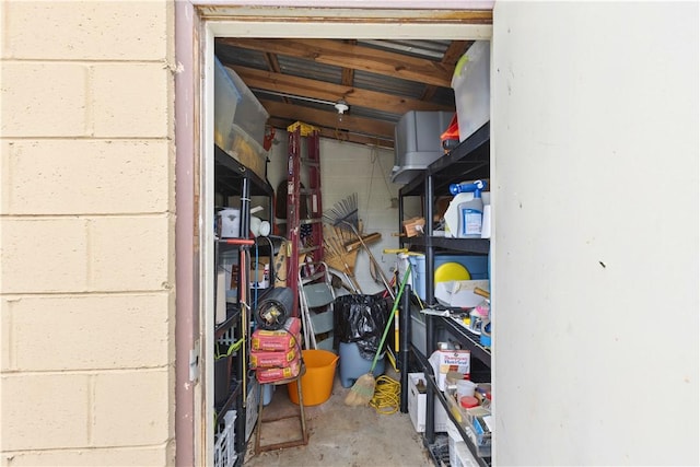 view of storage room