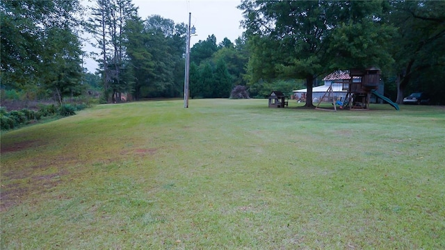 view of yard featuring a playground