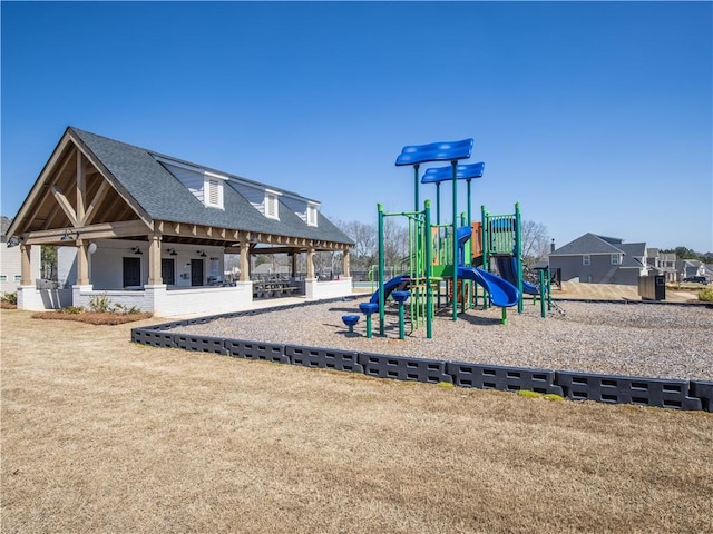 view of community jungle gym