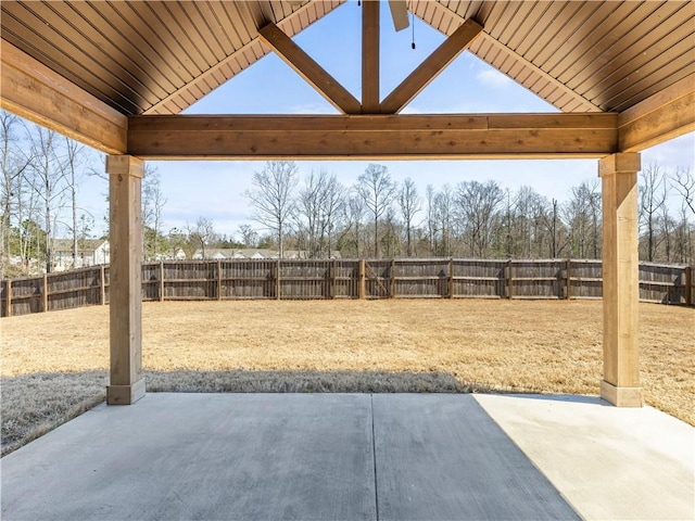 view of patio / terrace featuring a fenced backyard