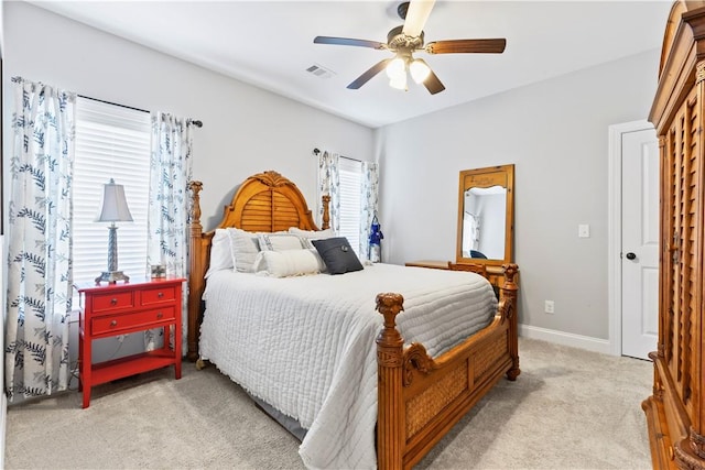 2409 Meadow Cove Rd, Auburn, AL 36832 - bedroom with light carpet and ceiling fan