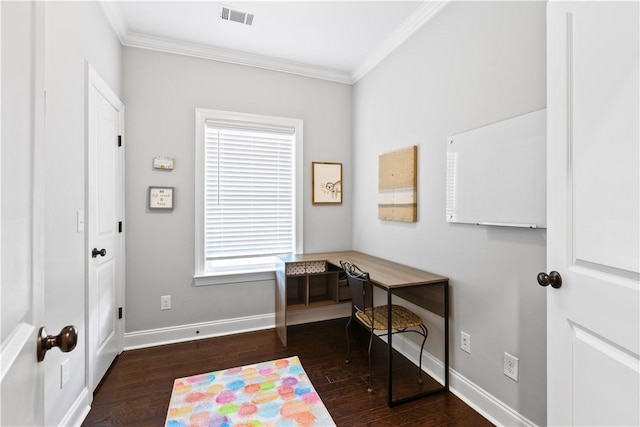 2409 Meadow Cove Rd, Auburn, AL 36832 - office featuring ornamental molding and wood finished floors
