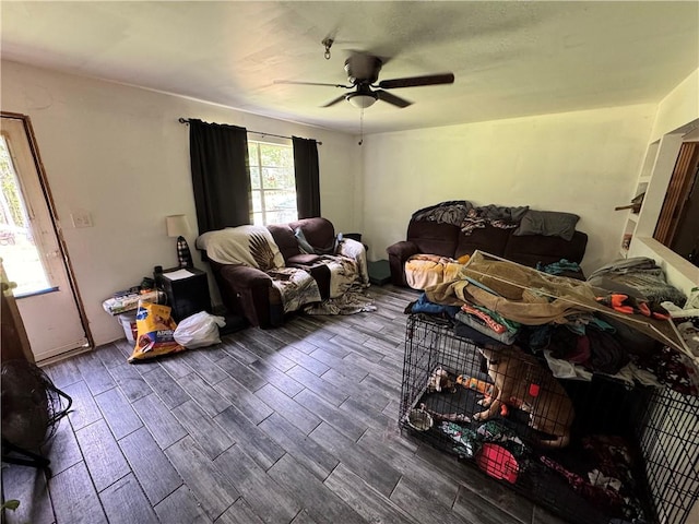 11485 US Highway 29, Tuskegee, AL 36803 - living area featuring dark wood finished floors and ceiling fan