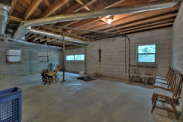 basement featuring a healthy amount of sunlight