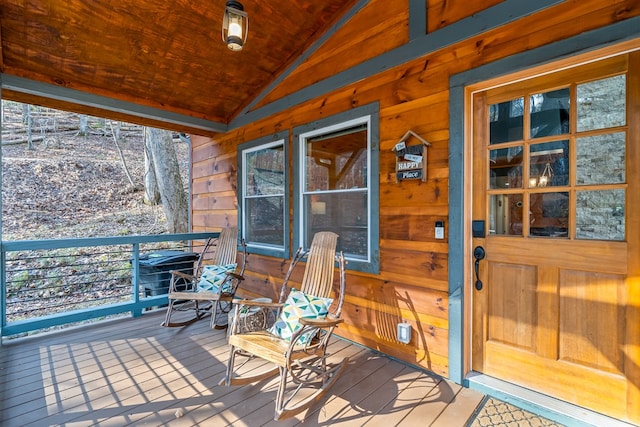 wooden deck with a porch