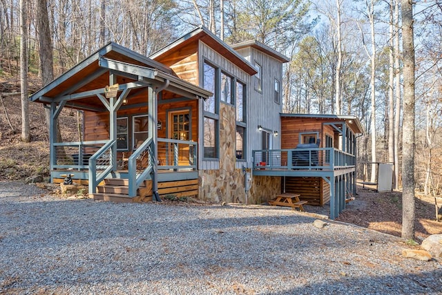 view of front of house featuring a deck