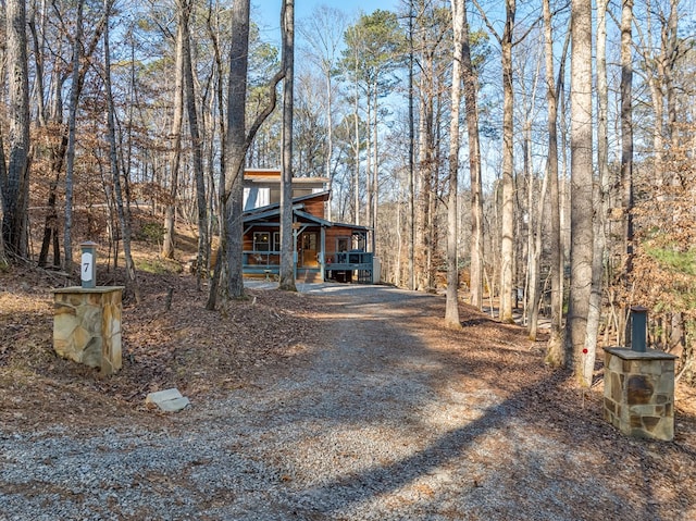 view of front of house with covered porch