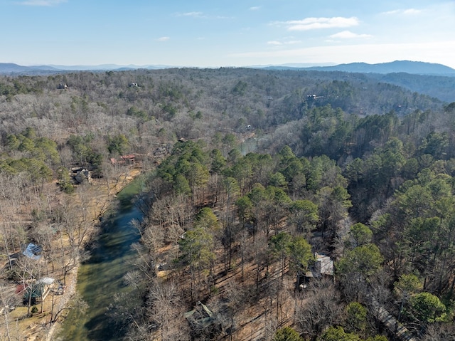 aerial view with a mountain view