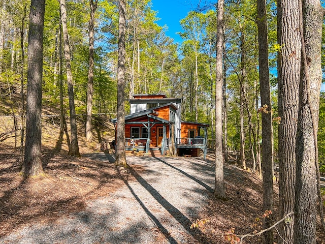 view of front of property with covered porch