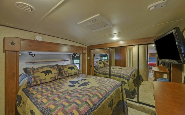 268 Getaway Holw, Hayesville, NC 28904 - bedroom featuring carpet and vaulted ceiling