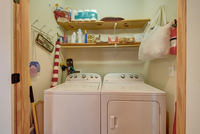 laundry area featuring independent washer and dryer